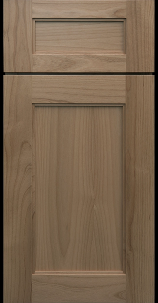 Denver Warm Gray Cabinet with medium semi-glossy stain on natural wood Wide Stiles.
